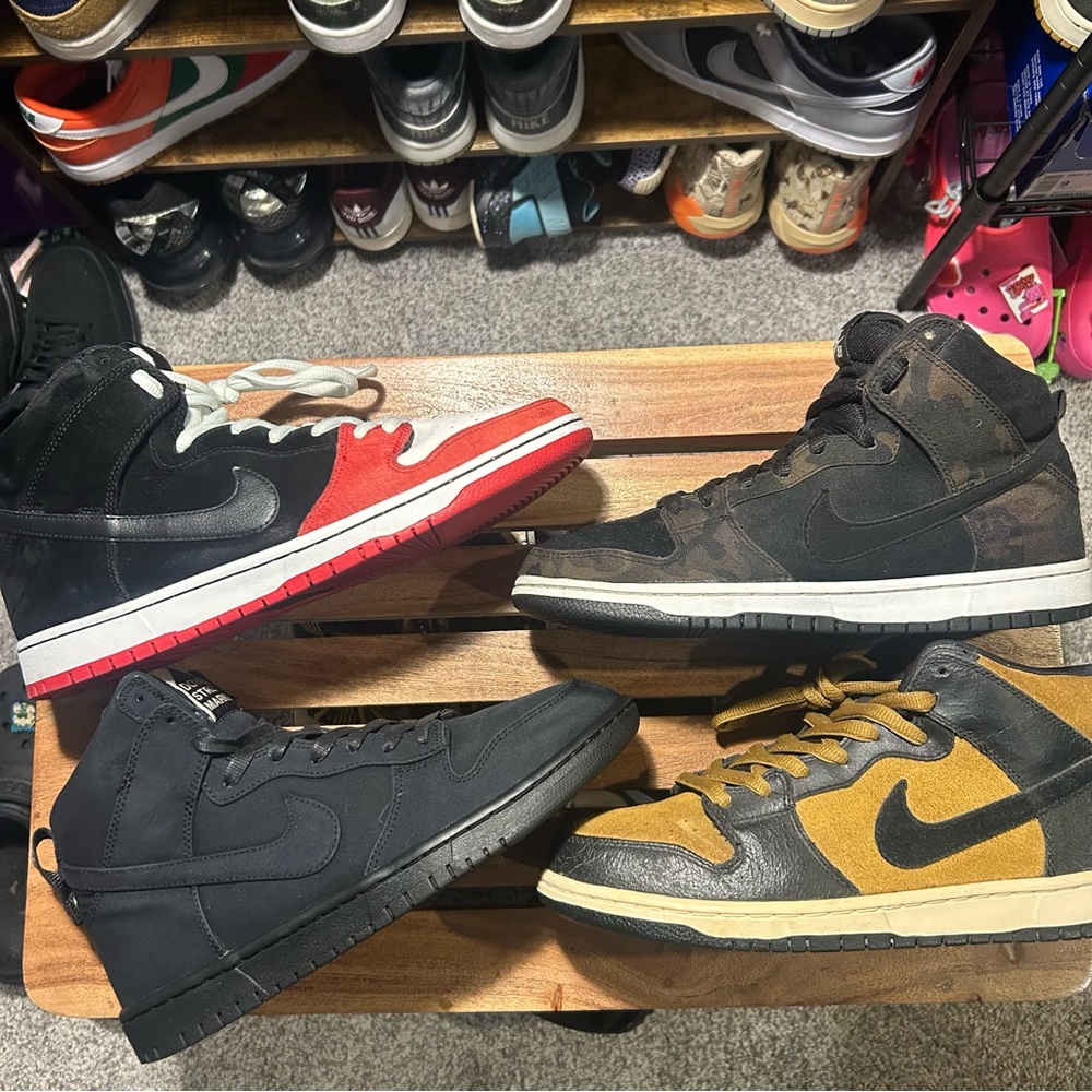 Iguana Camo-sz9, Dover Street Market Sz9, Golden Hops-Sz10, Uprise’s-Sz-12